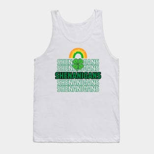 St. Patrick's Day Shenanigans rainbow clover light tees Frit-Tees Tank Top